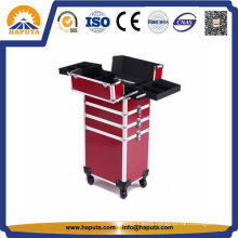 Hairdresser Red Aluminium Makeup Cosmetic Trolley Case